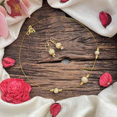 Vriksham Unique 3 Crystal Boll Pendant Invisible Chain-White-G20622